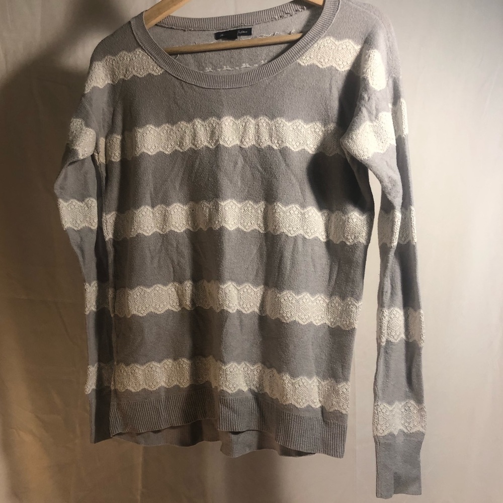 American Eagle lace striped sweater